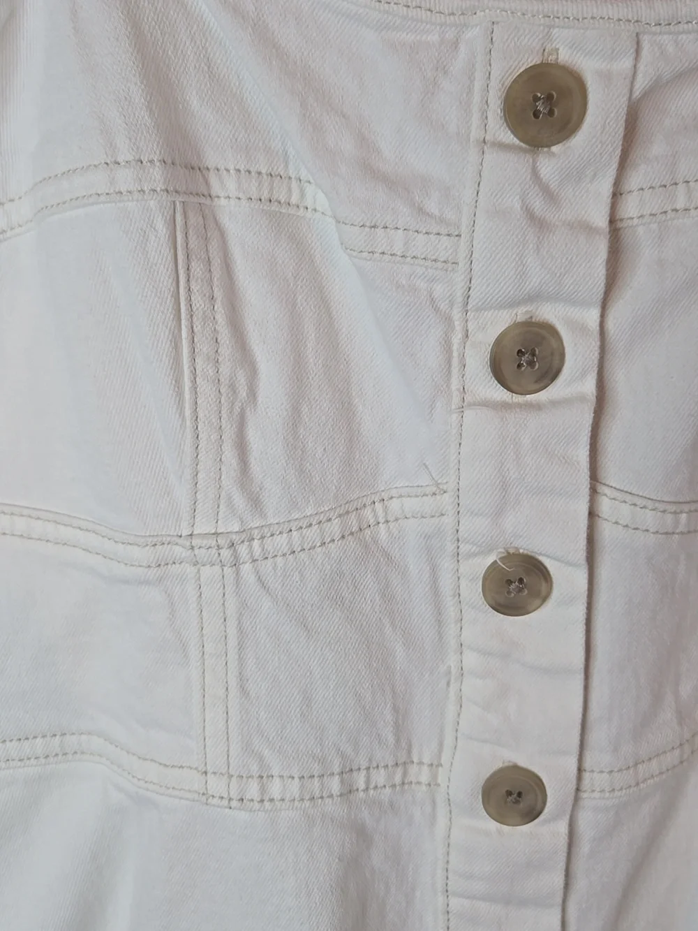 Universal Thread White Denim Dress Button Front Cottagecore Summer Large - Picture 4 of 10